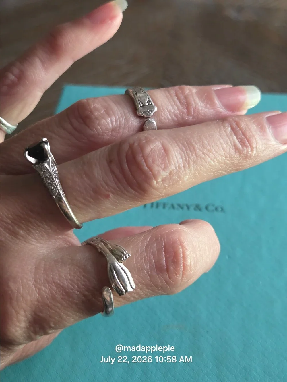 1885 Tiffany & Co Marigold (Tulip) Spoon Ring In Sterling Luxury Minimalist #98 - Picture 9 of 14
